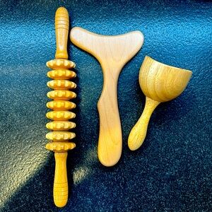 Wooden Cellulite roller set